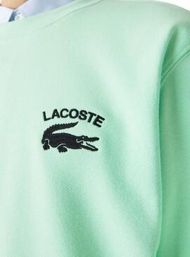 Sweat Lacoste Inscripción Verde Menta Homem