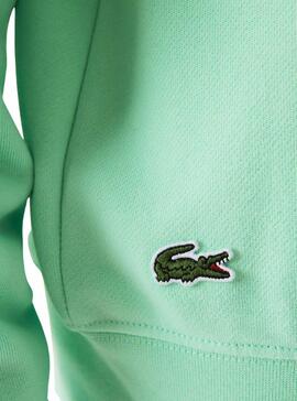 Sweat Lacoste Inscripción Verde Menta Homem