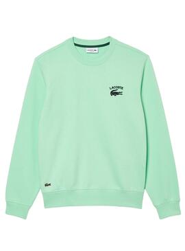 Sweat Lacoste Inscripción Verde Menta Homem