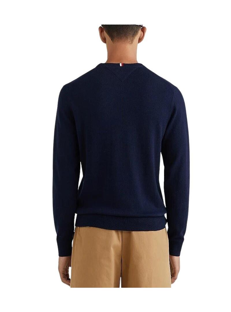 Camisola Tommy Hilfiger Pima Azul Marinho para Homem