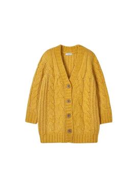 Casaca Mayoral Tricot Tranças Amarilla para Menina