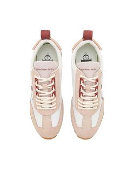 Sapatilhas Calvin Klein New Retro Run bege