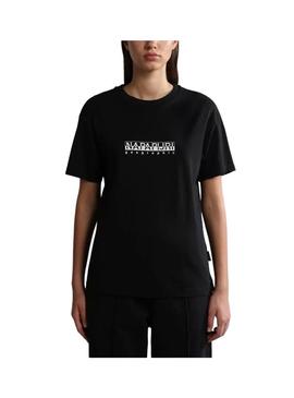 T-Shirt Napapijri S Box Preto para Mulher