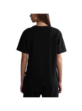 T-Shirt Napapijri S Box Preto para Mulher