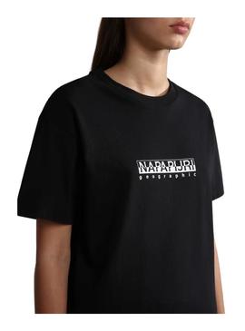 T-Shirt Napapijri S Box Preto para Mulher