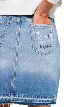 Saia Superdry Denim Mini para Mulher