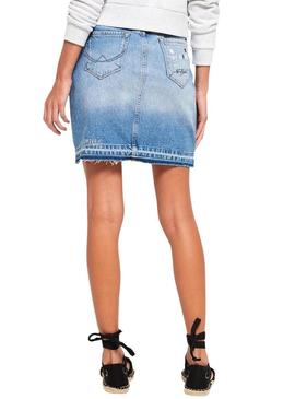 Saia Superdry Denim Mini para Mulher