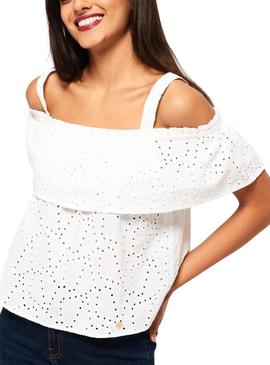 Top Superdry Mimi Schiffli Branco para Mulher