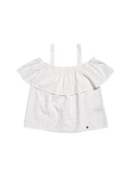 Top Superdry Mimi Schiffli Branco para Mulher