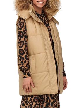 Colete Only Demy Padded Camel para Mulher
