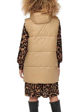 Colete Only Demy Padded Camel para Mulher