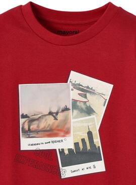 T-Shirt Mayoral Fotos Vermelho para Menino