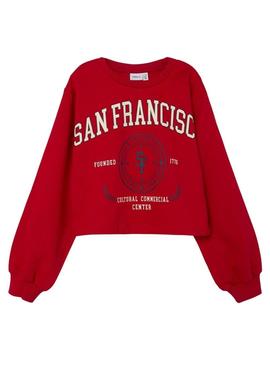 Sweat Name It Line Crop Vermelho para Menina