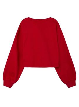 Sweat Name It Line Crop Vermelho para Menina