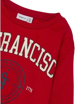 Sweat Name It Line Crop Vermelho para Menina