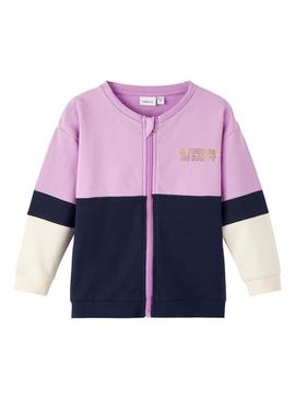 Sweat Name It Roxo Flarke para Menina