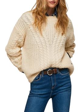 Camisola Pepe Jeans Trenzado Bey Bege para Mulher