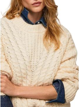 Camisola Pepe Jeans Trenzado Bey Bege para Mulher