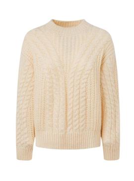 Camisola Pepe Jeans Trenzado Bey Bege para Mulher