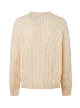 Camisola Pepe Jeans Trenzado Bey Bege para Mulher
