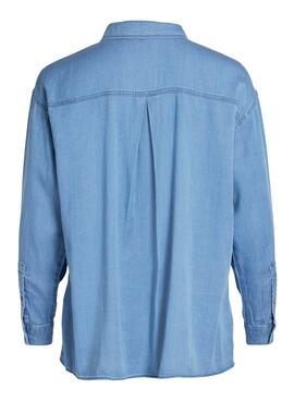 Camisa Vila Bista Oversize Azul para Mulher