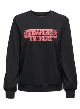 Sweat Only Stranger Things Preto para Mulher
