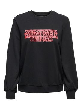 Sweat Only Stranger Things Preto para Mulher