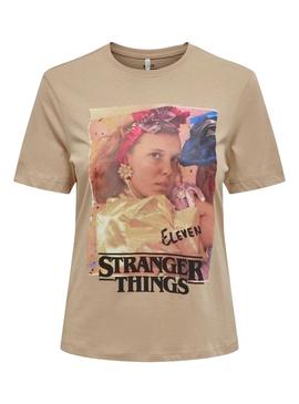 T-Shirt Only Stranger Things Camel para Mulher