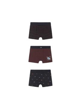 Set 3 Cuecas Mayoral Bordeaux para Menino