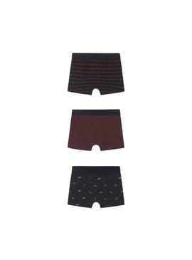 Set 3 Cuecas Mayoral Bordeaux para Menino