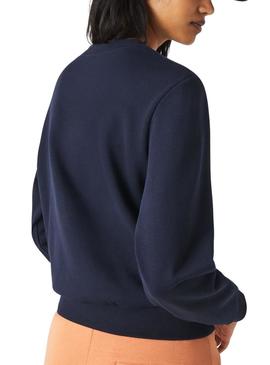 Sweat Lacoste Basic Azul Marinho para Mulher