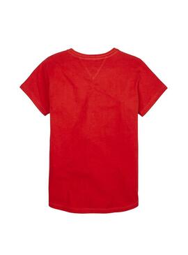 T-Shirt Tommy Hilfiger texto em negrito Vermelho 