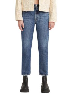 Jeans Levis 501 Crop Azul para Mulher