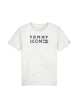 T-Shirt Tommy Hilfiger Flag ícone cinza Ni um
