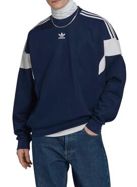 Sweat Adidas Adicolor Classics Cut Line Azul Marinho