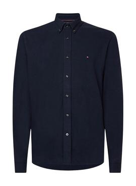 Camisa Tommy Hilfiger Piqué para Homem Azul Marinho