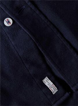 Camisa Tommy Hilfiger Piqué para Homem Azul Marinho