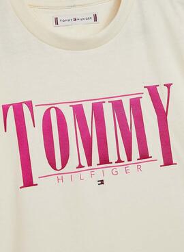 T-Shirt Tommy Hilfiger Logo para Menina Branco