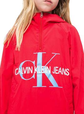 Casaca Calvin Klein Packable Vermelho Para Menina