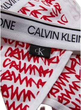 Impressão do logotipo Braga Calvin Klein Mulher Vermelho e Branco