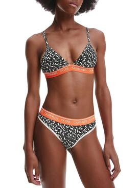 Tanga Calvin Klein Distorted Animal Mulher Preto