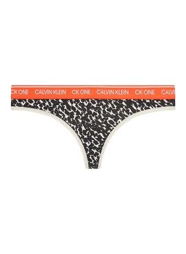 Tanga Calvin Klein Distorted Animal Mulher Preto