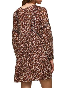 Vestido Pepe Jeans Liber Printed Mulher Marrom