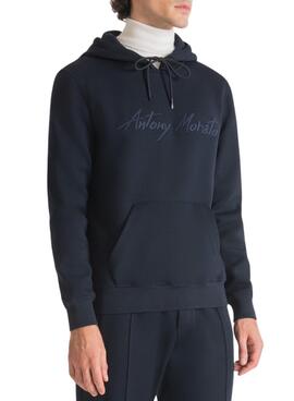 Sweat Antony Morato Signature para Homem Azul Marinho