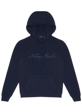 Sweat Antony Morato Signature para Homem Azul Marinho