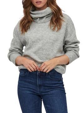 Camisola Vila Vicilia Gola alta para Mulher Cinza