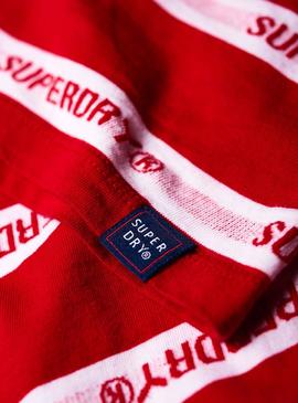 T-Shirt Superdry Cote Stripe Vermelho Mulher