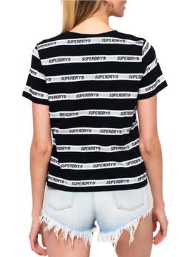 T-Shirt Superdry Cote Stripe Azul Marinho