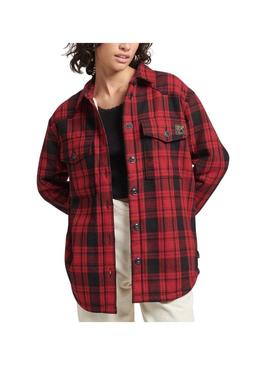 Overshirt Superdry Vintage Frames Mulher Vermelho