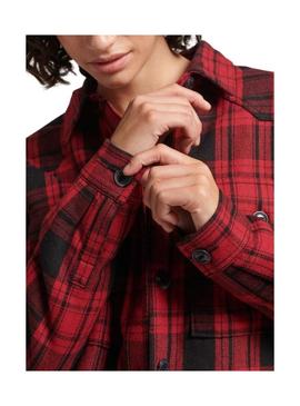 Overshirt Superdry Vintage Frames Mulher Vermelho